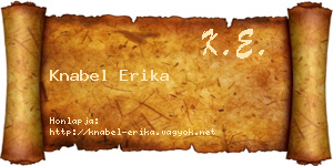 Knabel Erika névjegykártya